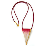 Kette, Dreieck, rot-beige-gold, Email