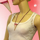 Kette, Dreieck, rot-beige-gold, Email
