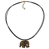 Kette, Elefant altmessingfarben schwarz-gold
