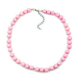 Kette, Barockperle rosa, silberfarbig