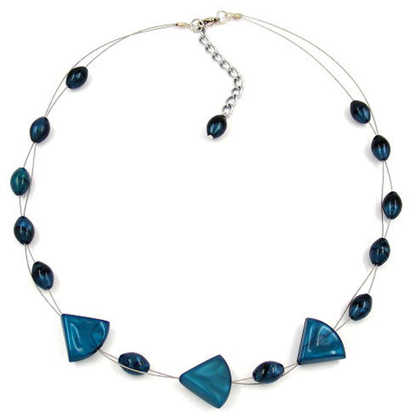 Kette, Dreieck und Olive stahlblau