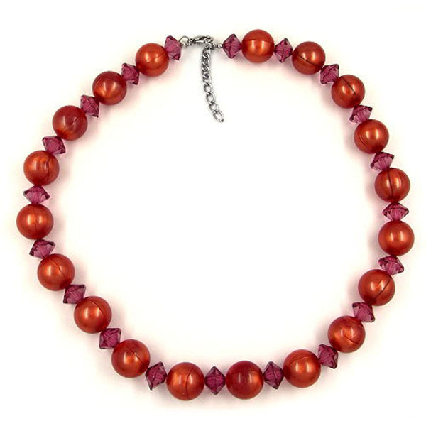 Kette, Perlen 18mm rost Facettenrad
