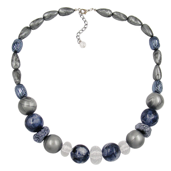 Kette, Crashperle grau-kristall
