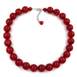 Kette, Perlen 18mm dunkelrot marmor