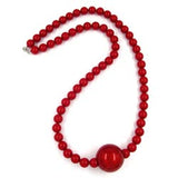 Kette, Perlen 35/12mm, rot-ton