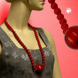 Kette, Perlen 35/12mm, rot-ton