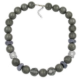 Kette, grau-blutstein marmoriert