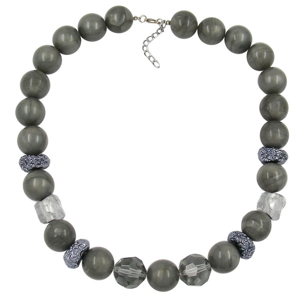 Kette, grau-blutstein marmoriert