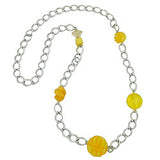 Kette, Weitpanzer, Perle gelb