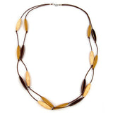 Kette, Rillenoliven, beige-braun