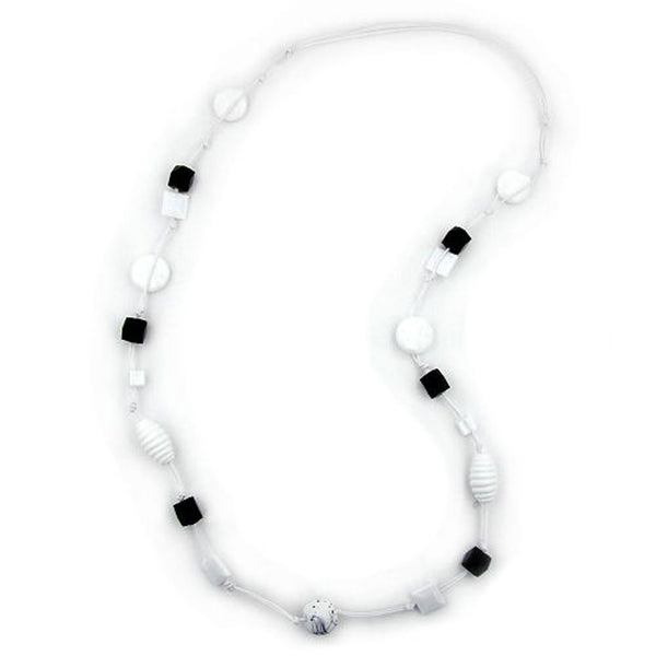 Kette, Schneckenperle weiß, schwarz