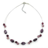 Kette, Glas, Nugget lila-flieder