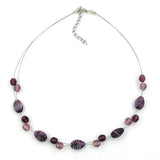 Kette, Glas, Nugget lila-flieder