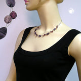 Kette, Glas, Nugget lila-flieder