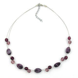 Kette, Glas, Nugget lila-flieder