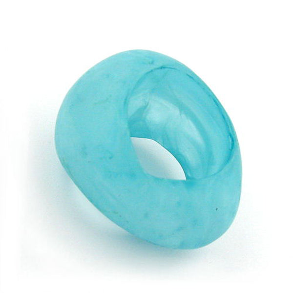 Tuchperle, oval, türkis-marmoriert