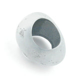 Tuchperle, oval, silber-kristall-matt