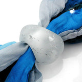 Tuchperle, oval, silber-kristall-matt
