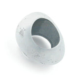 Tuchperle, oval, silber-kristall-matt