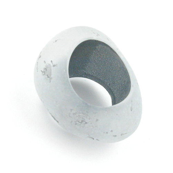 Tuchperle, oval, silber-kristall-matt
