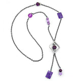 Kette, flieder-transparent und flitter