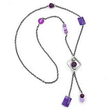 Kette, flieder-transparent und flitter