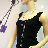 Kette, flieder-transparent und flitter