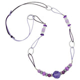 Kette, flieder-lila mit Kordel