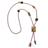 Kette, Viereck braun-beige-kupfer
