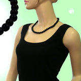 Kette, Perle 10mm schwarz-glanz, 50cm