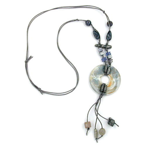 Kette, Ring grau-beige-marmoriert