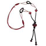 Kette, rot-marmoriert, schwarz