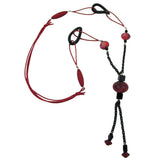 Kette, rot-marmoriert, schwarz