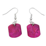 Ohrhaken Ohrhänger Ohrringe 37x15mm Schrägperle Kunststoff pink-marmoriert-matt