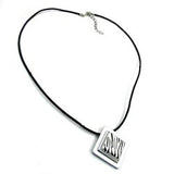 Kette, Viereck Zebra, schwarz-silber