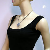 Kette, Viereck Zebra, schwarz-silber