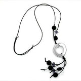 Kette, Knochenring chrom, schwarz
