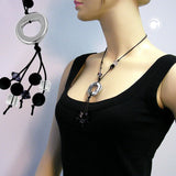 Kette, Knochenring chrom, schwarz