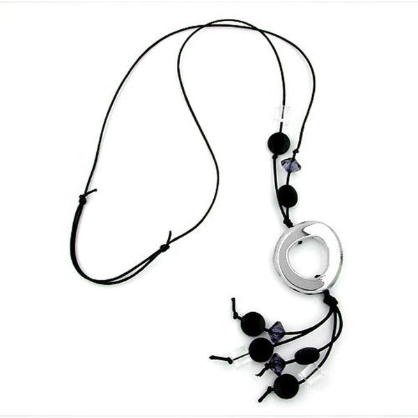 Kette, Knochenring chrom, schwarz