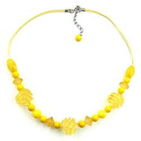 Kette, 3x Spiralperle gelb