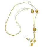 Kette, Steinperle gelb-transparent