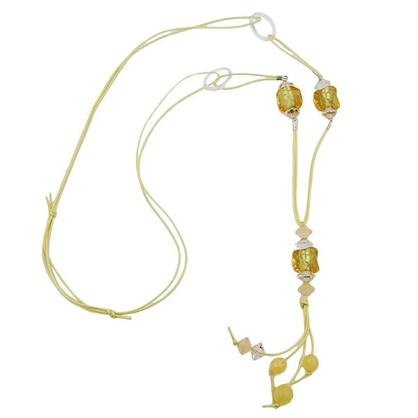 Kette, Steinperle gelb-transparent