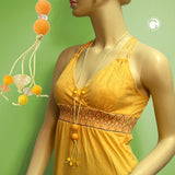 Kette, Perle gelb gelb-transparent