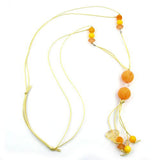 Kette, Perle gelb gelb-transparent