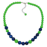 Kette Kunststoffperlen apfelgrün und blau 45cm