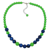 Kette Kunststoffperlen apfelgrün und blau 45cm