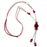 Kette, Wabenperle rot-transparent