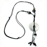 Kette, Scheibe altsilber, schwarz