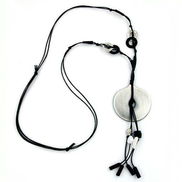 Kette, Scheibe altsilber, schwarz