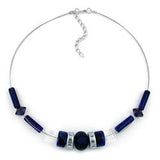 Kette, blau-lapiz-kristall-chrom